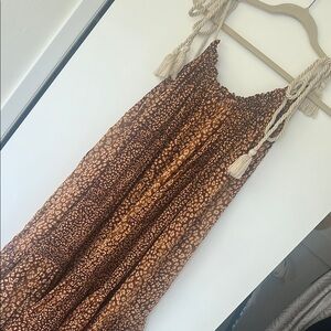 Ulla Johnson Brown and Cream Maxi Dress